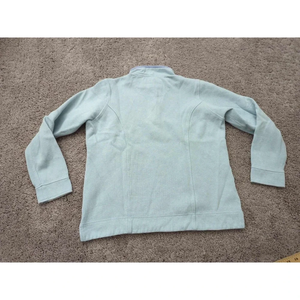 Orvis Sweater Womens Small‎ Blue Pullover Long Sleeve 100% Cotton Knit Outdoor